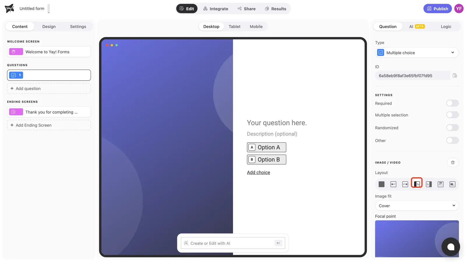 The image filling the left half of the screen