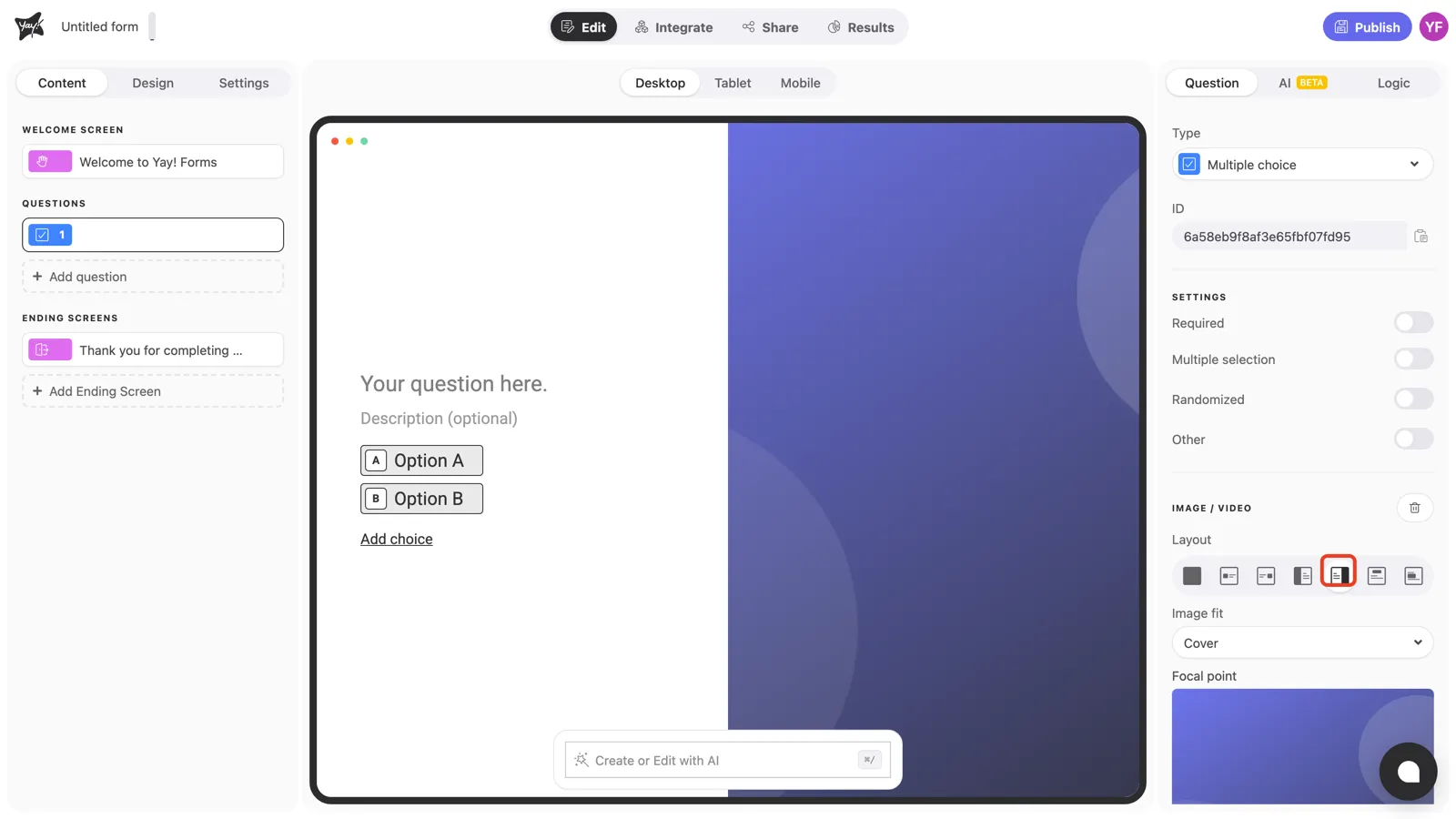 The image filling the right half of the screen