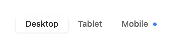 Device bar in the canvas with Desktop selected