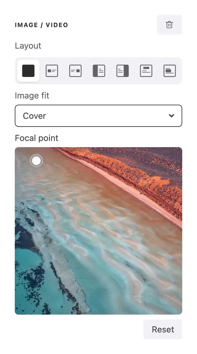 Layouts available on Desktop — 7 options