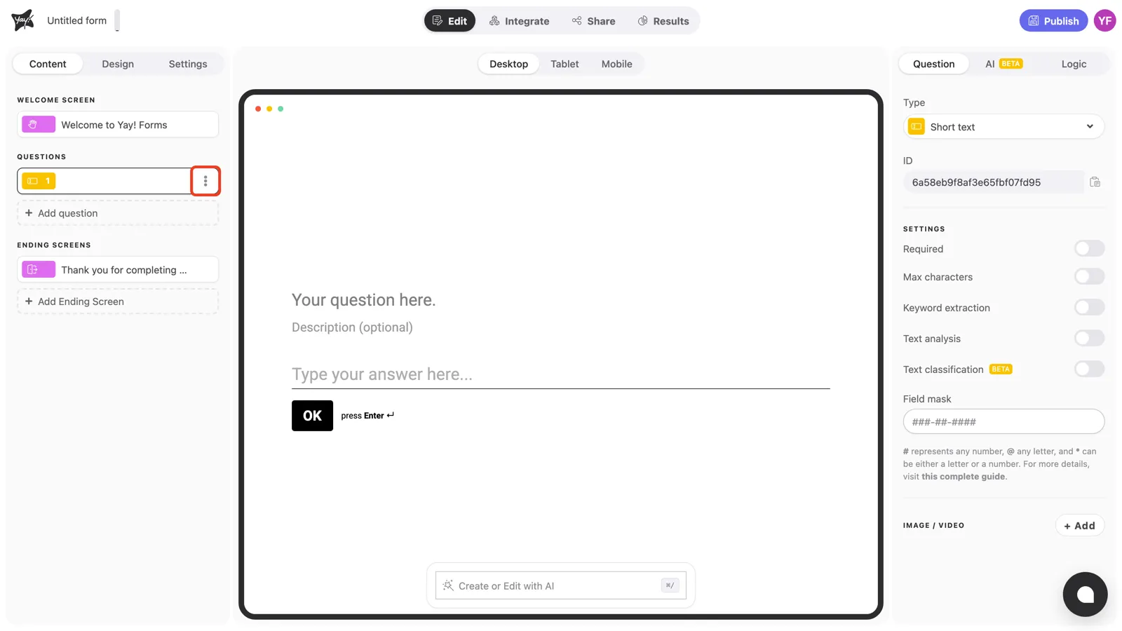 The three-dot menu highlighted on the sidebar question