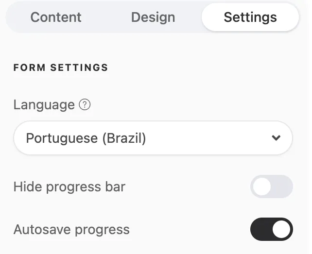 Nova configuração: Salvar progresso automaticamente