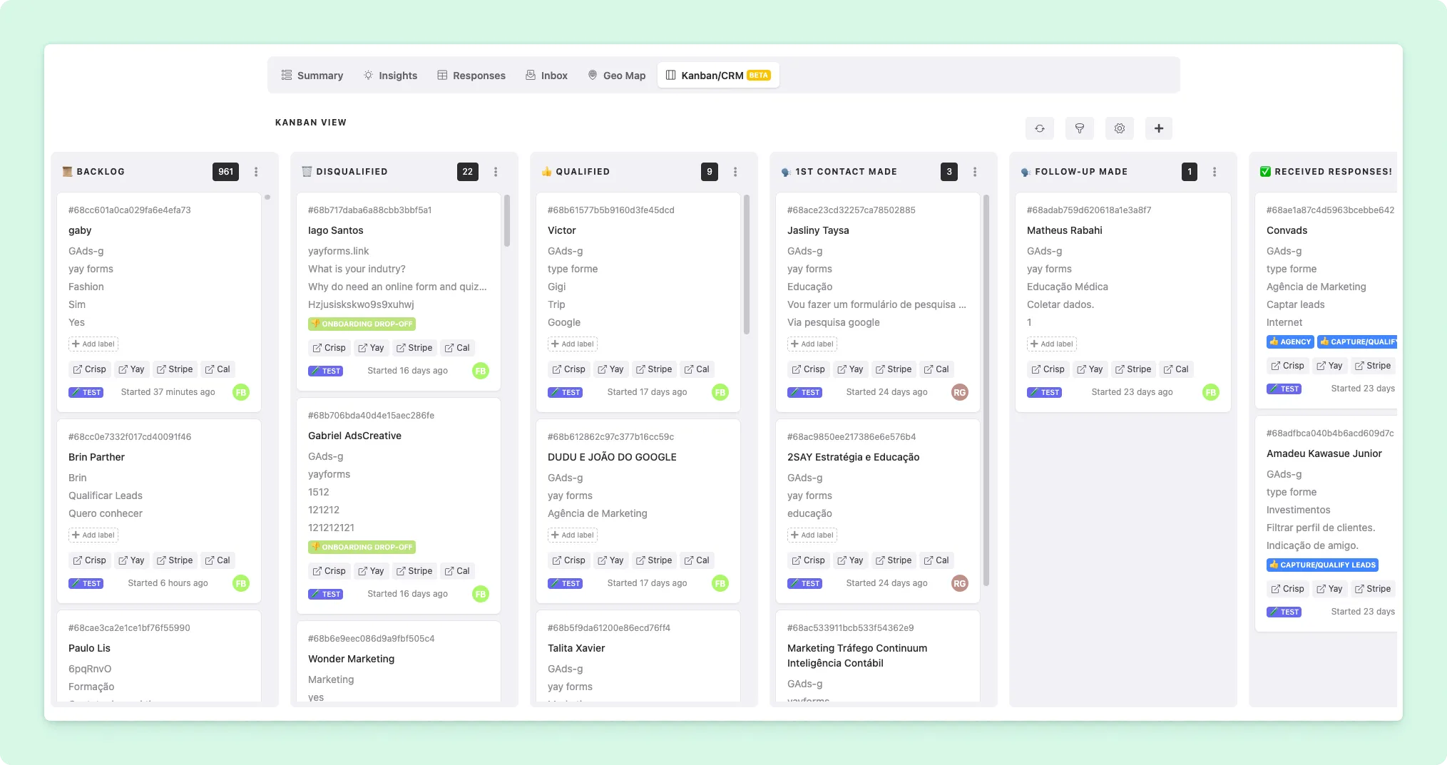 Recurso de CRM/Kanban com Auto-Atribuição, Notificações e Mais