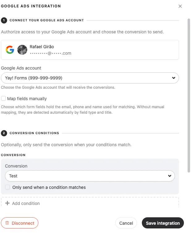 Nova integração: Google Ads