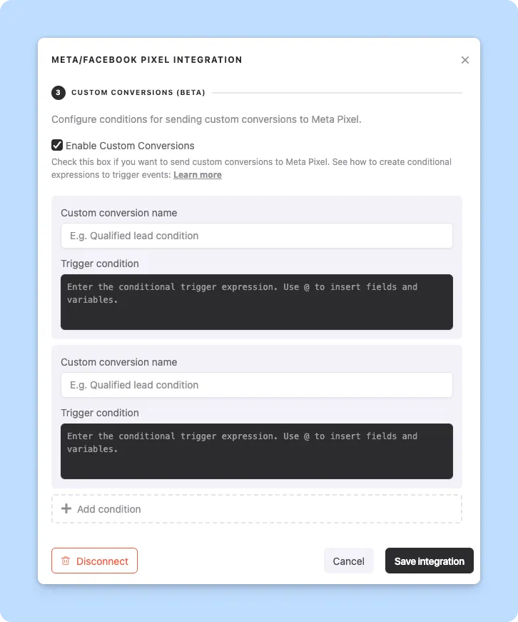 Múltiplas Condições de Trigger no Facebook Pixel