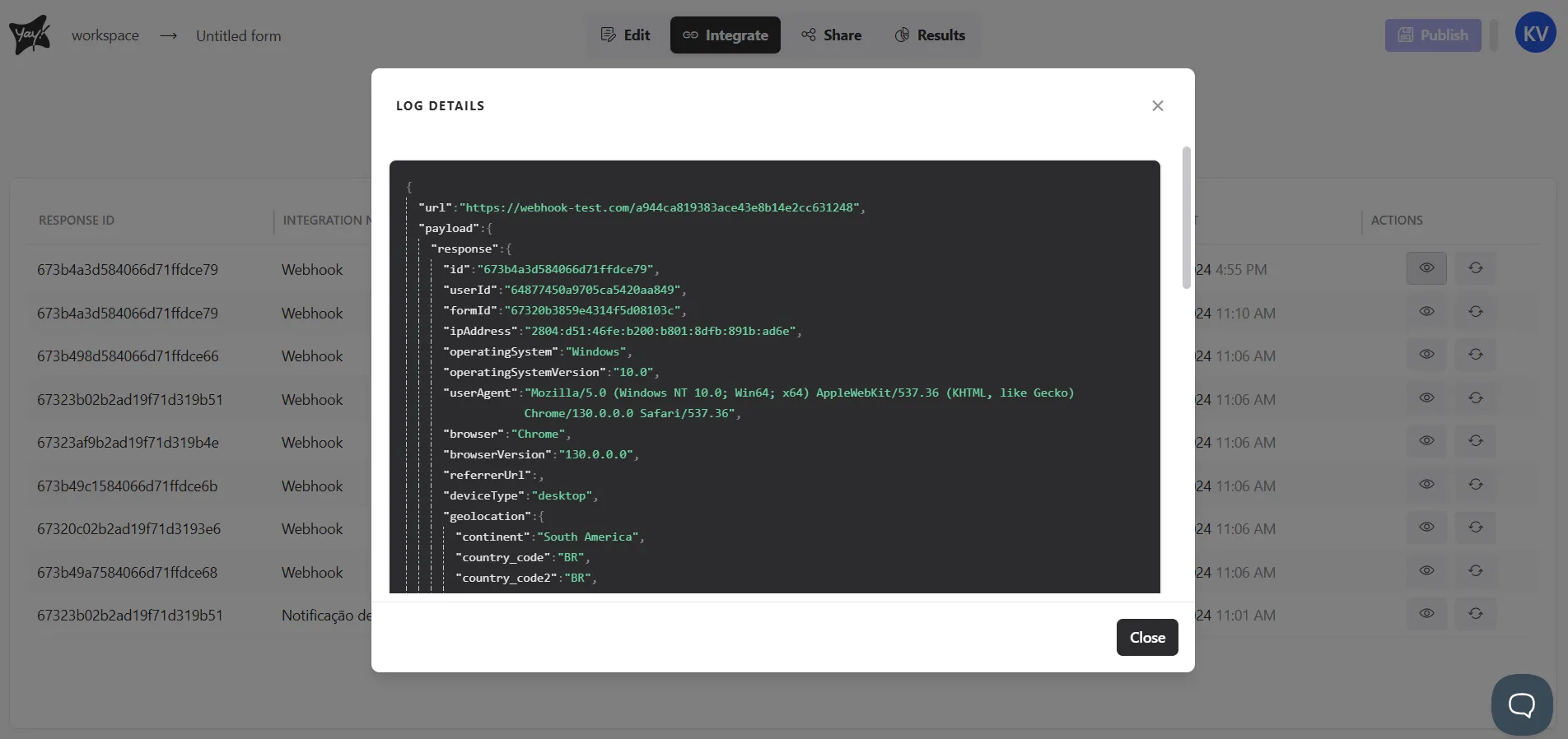 Novidade: Logs de Integração Detalhados
